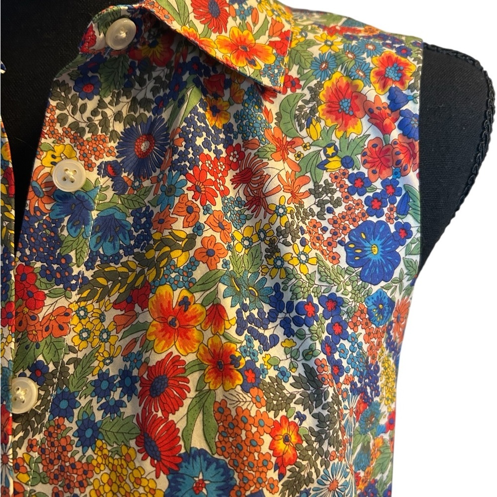 J Crew Liberty Fabric Women Floral Sleeveless Dress Size 2 - Picture 4 of 4